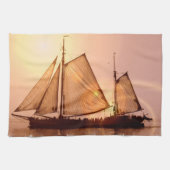 Altes Segelschiff-Geschirrtuch Geschirrtuch (Horizontal)