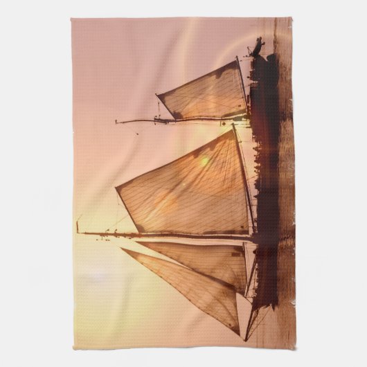 Altes Segelschiff-Geschirrtuch Geschirrtuch (Vertikal)