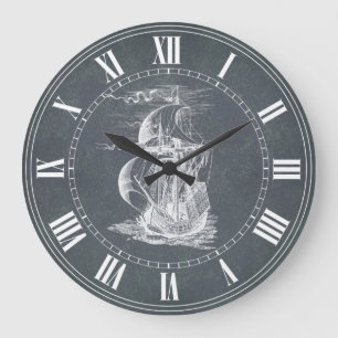 Altes Segelschiff Große Wanduhr