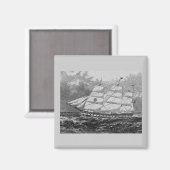Altes Segelschiff Magnet (Vorderseite/Rückseite)