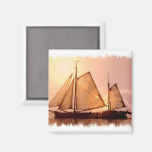 Altes Segelschiff-Magnet Magnet (Vorderseite/Rückseite)