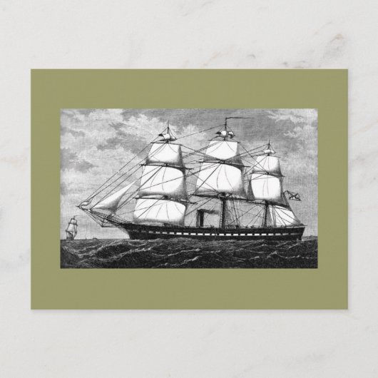Altes Segelschiff Postkarte (Vorderseite)