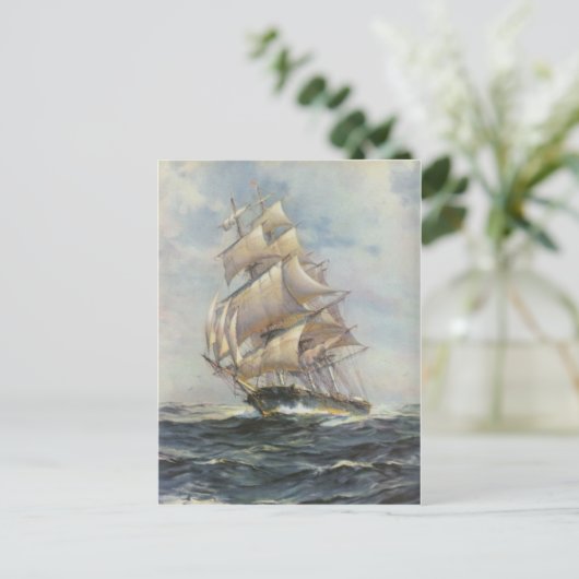 Altes Segelschiff Postkarte (Stehend Vorderseite)