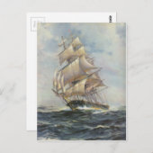 Altes Segelschiff Postkarte (Vorne/Hinten)