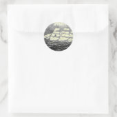 Altes Segelschiff Runder Aufkleber (Tasche)