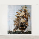 Altes Segelschiff Wandteppich (Vorderseite)