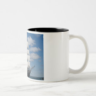 Altes Segelschiff Zweifarbige Tasse