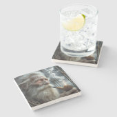 Altes Segler Rauchen ein Stück Steinuntersetzer (Seitenansicht)