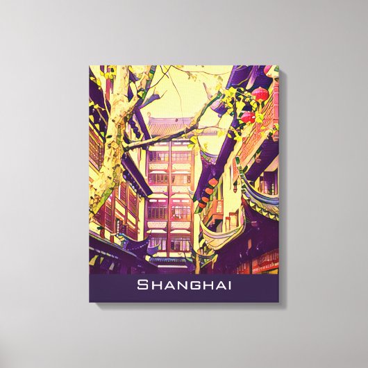 Altes Shanghai Jahrgang Reise Yu Yuan Garden Leinwanddruck (Vorderseite)