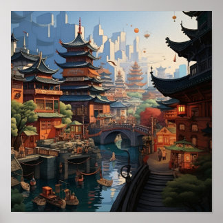 Altes Shanghai-Poster Poster