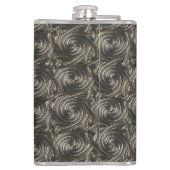 Altes silbernes Celtic-Spiralen-Knoten-Muster Flachmann (Rückseite)