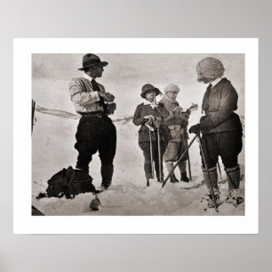 Altes Skibild, Tolle Ski Kleidung Poster