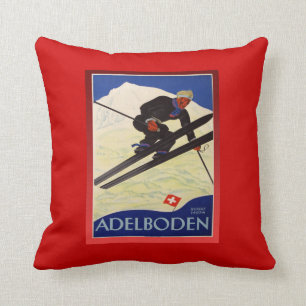 Altes Skiplakat, Schweiz, Adelboden Kissen