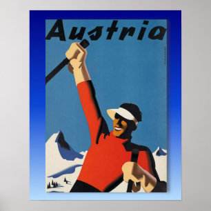 Altes Skiplakat, Skifahren Österreich Poster