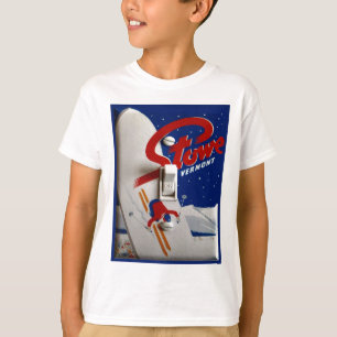Altes Skiplakat, Stowe, Vermont T-Shirt