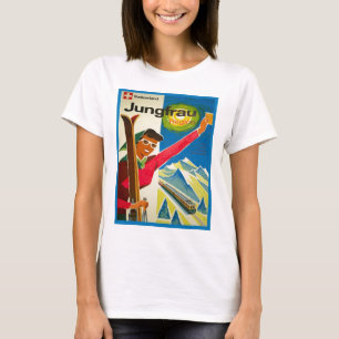 Altes Skiposter, Region Jungfrau, Schweiz T-Shirt