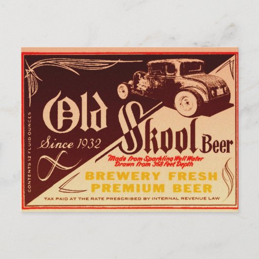 altes Skool Postkarte (Vorderseite)