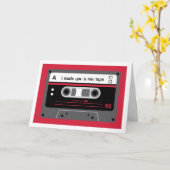 Altes Skool Rot und Black Cassette Mix Tape Gruß Karte (Gelbe Blume)