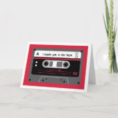 Altes Skool Rot und Black Cassette Mix Tape Gruß Karte (Vorderseite)