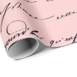 Altes Skript Paris Mauve Flieder Rosa Königlich Geschenkpapier