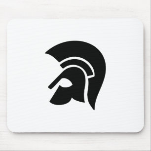 Altes Spartan Soldier Helmet Schwarz Mousepad