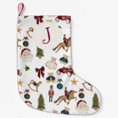 Altes Spielzeugmuster Rotes LKW-Weihnachtsstrumpf Kleiner Weihnachtsstrumpf (Vorderseite)