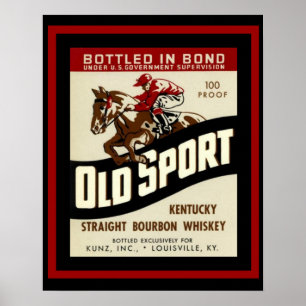 Altes Sport-Whisky-Anzeigen-Plakat Poster
