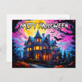 Altes Spuk Haus | Frohe Halloween Postkarte (Vorne/Hinten)