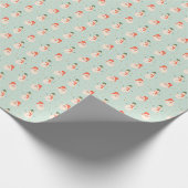 Altes St. Nick und Frosty The Snowman auf Aqua Blu Geschenkpapier (Ecke)