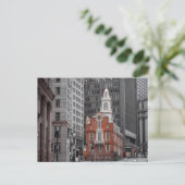Altes State House Boston Postkarte (Stehend Vorderseite)