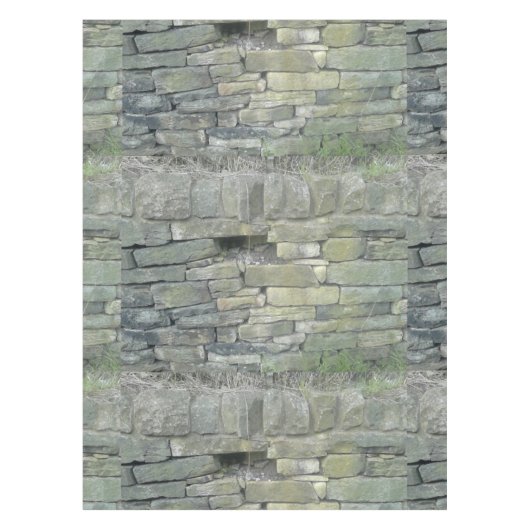 Altes Steinwand-Muster, rustikale Tischdecke (Vorderseite)