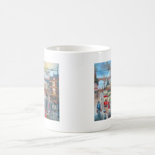 Altes Stockportviaduct-Zug-Ölgemälde Kaffeetasse (Mittel)