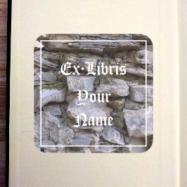 Altes Stone Wall Buchzeichen Quadratischer Aufkleber