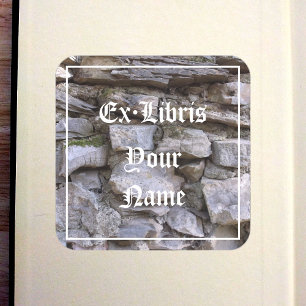 Altes Stone Wall Buchzeichen Quadratischer Aufkleber