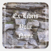 Altes Stone Wall Buchzeichen Quadratischer Aufkleber (Vorderseite)