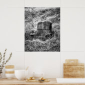 Altes Stuhlbild in Schwarzweiß Poster (Küche)