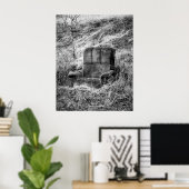 Altes Stuhlbild in Schwarzweiß Poster (Heimbüro)