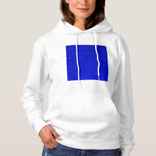 Altes sumerisches Mesopotamian Muster Blau Hoodie (Vorderseite)