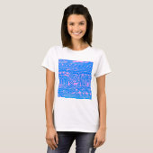 Altes sumerisches Mesopotamian Muster Blau T-Shirt (Vorne ganz)