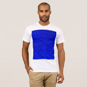Altes sumerisches Mesopotamian Muster Blau T-Shirt (Vorne ganz)