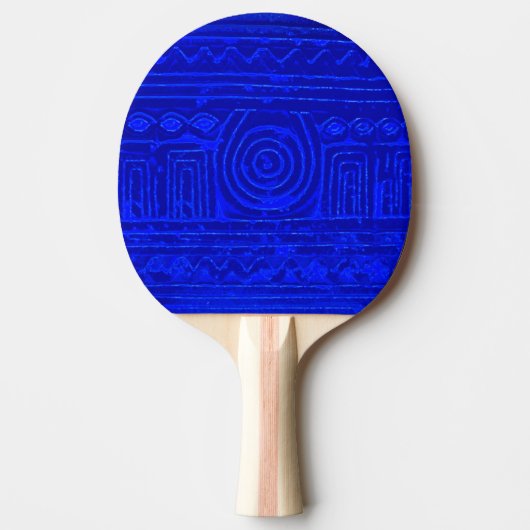 Altes sumerisches Mesopotamian Muster Blau Tischtennis Schläger (Vorderseite)
