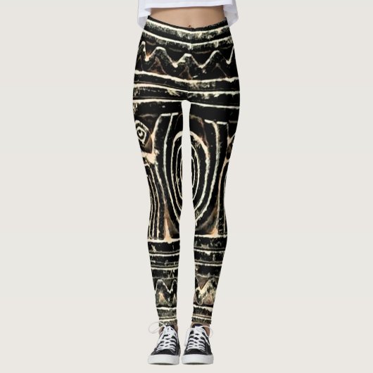 Altes sumerisches mesopotamisches Muster Leggings (Vorderseite)