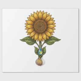 Altes symmetrisches Sonnenblumenmotiv-Wrap-Papier Geschenkpapier
