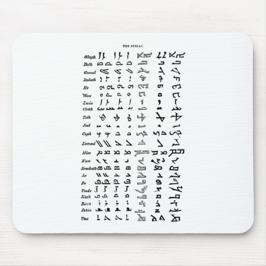 Altes Syrien Alphabet Mousepad (Vorne)