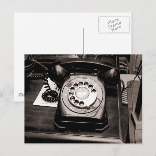 Altes Telefon Postkarte (Vorne/Hinten)