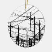 Altes Telefon und Power Keramik Ornament (Links)