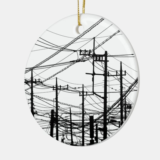 Altes Telefon und Power Keramik Ornament (Links)