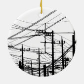 Altes Telefon und Power Keramik Ornament (Hinten)