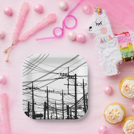 Altes Telefon und Power Pappteller (Party)