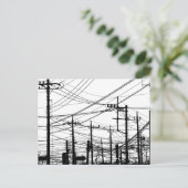Altes Telefon und Power Postkarte (Stehend Vorderseite)